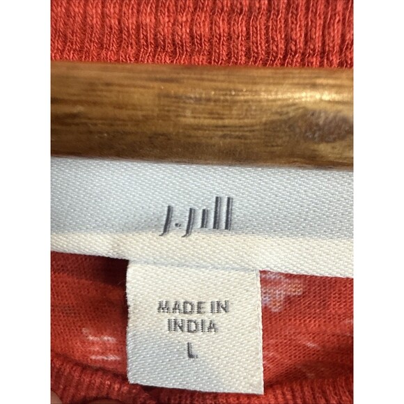 J. Jill Red Floral Bohemian Sleeveless Shirt Top Women's Size Large - Picture 4 of 6